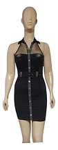Vestido De Fiesta - Noche Ajustado Cuello Camisero Talla M - Miniatura 2
