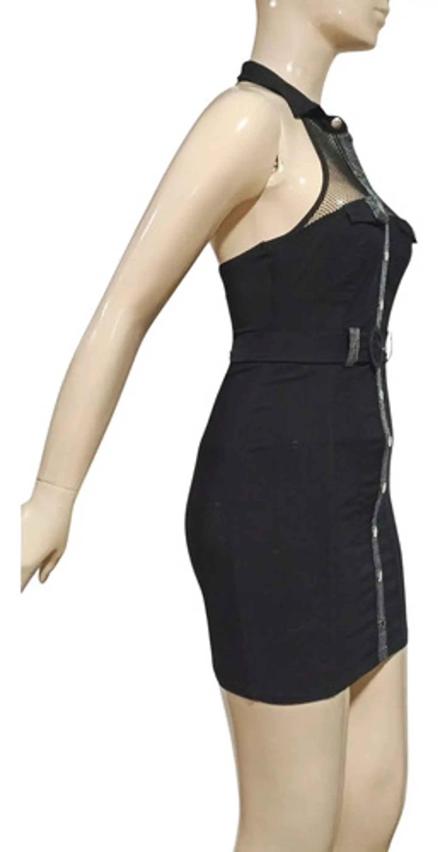 Vestido De Fiesta - Noche Ajustado Cuello Camisero Talla M 6