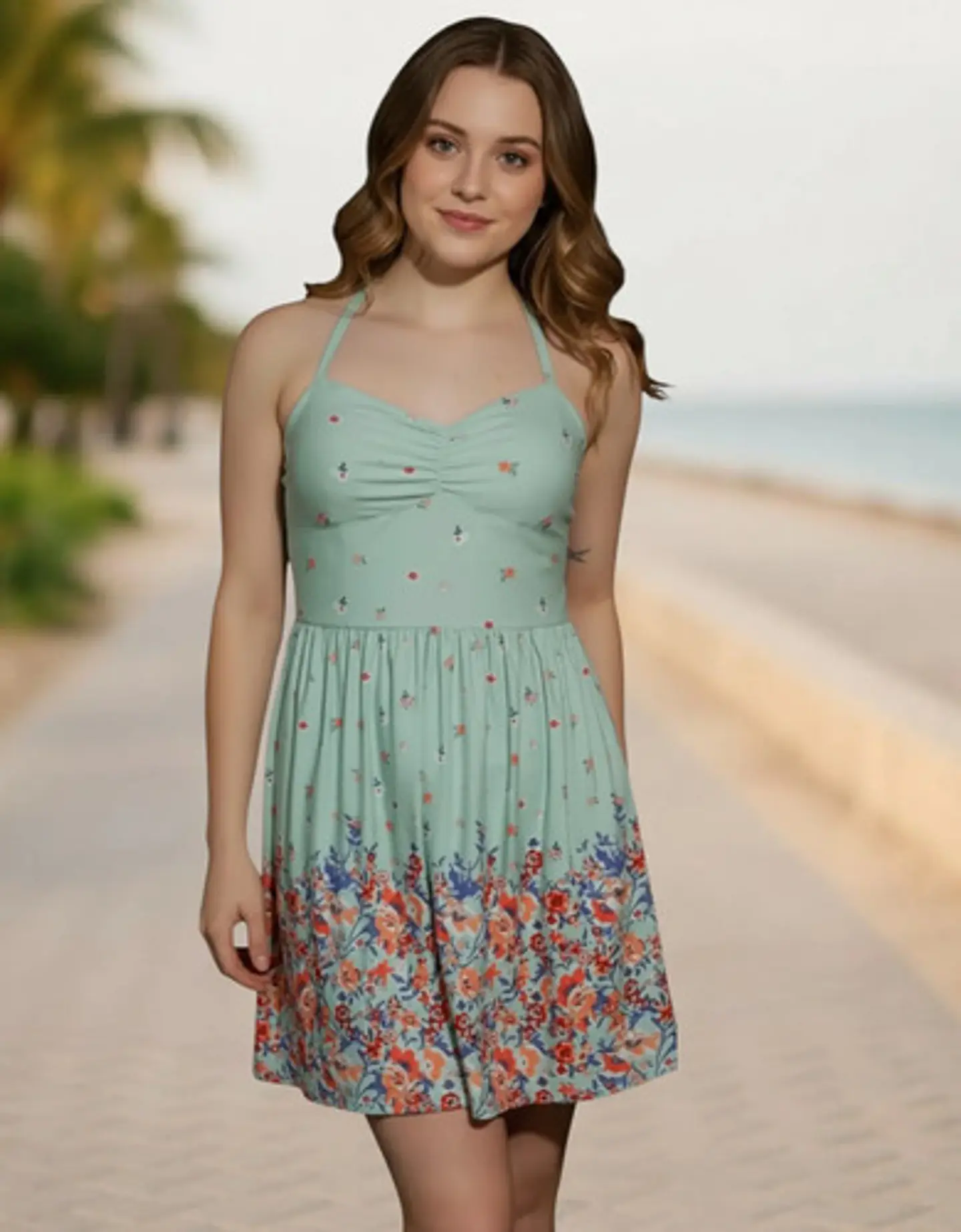 Vestido Corto Espalda Crochet - Talla L 1