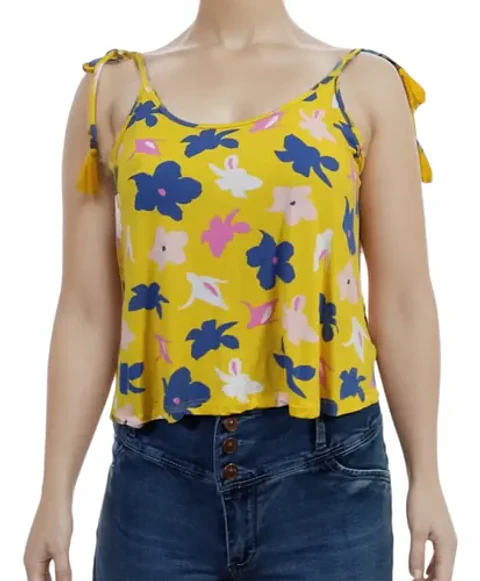 Top Amarillo Estampado Aussie - Talla L