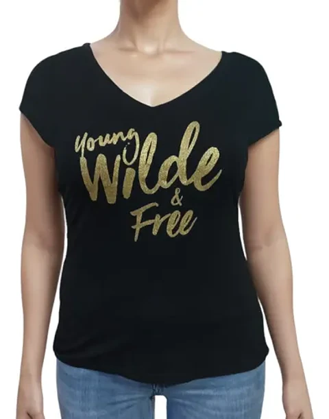 Polera Negra Frase Dorada By Ellie Wilde Mon Cherie Talla Xl