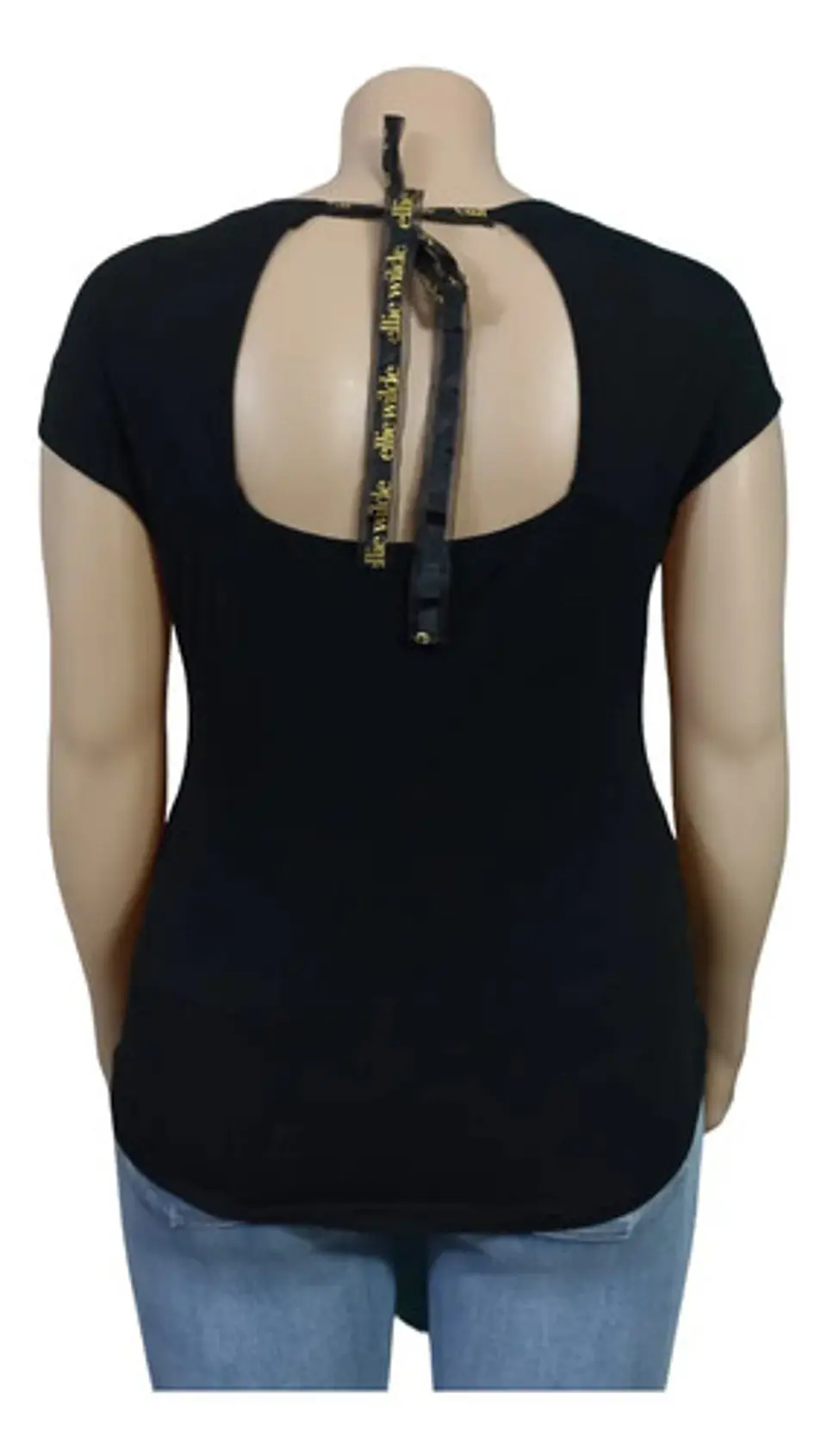 Polera Negra Frase Dorada By Ellie Wilde Mon Cherie Talla Xl 5