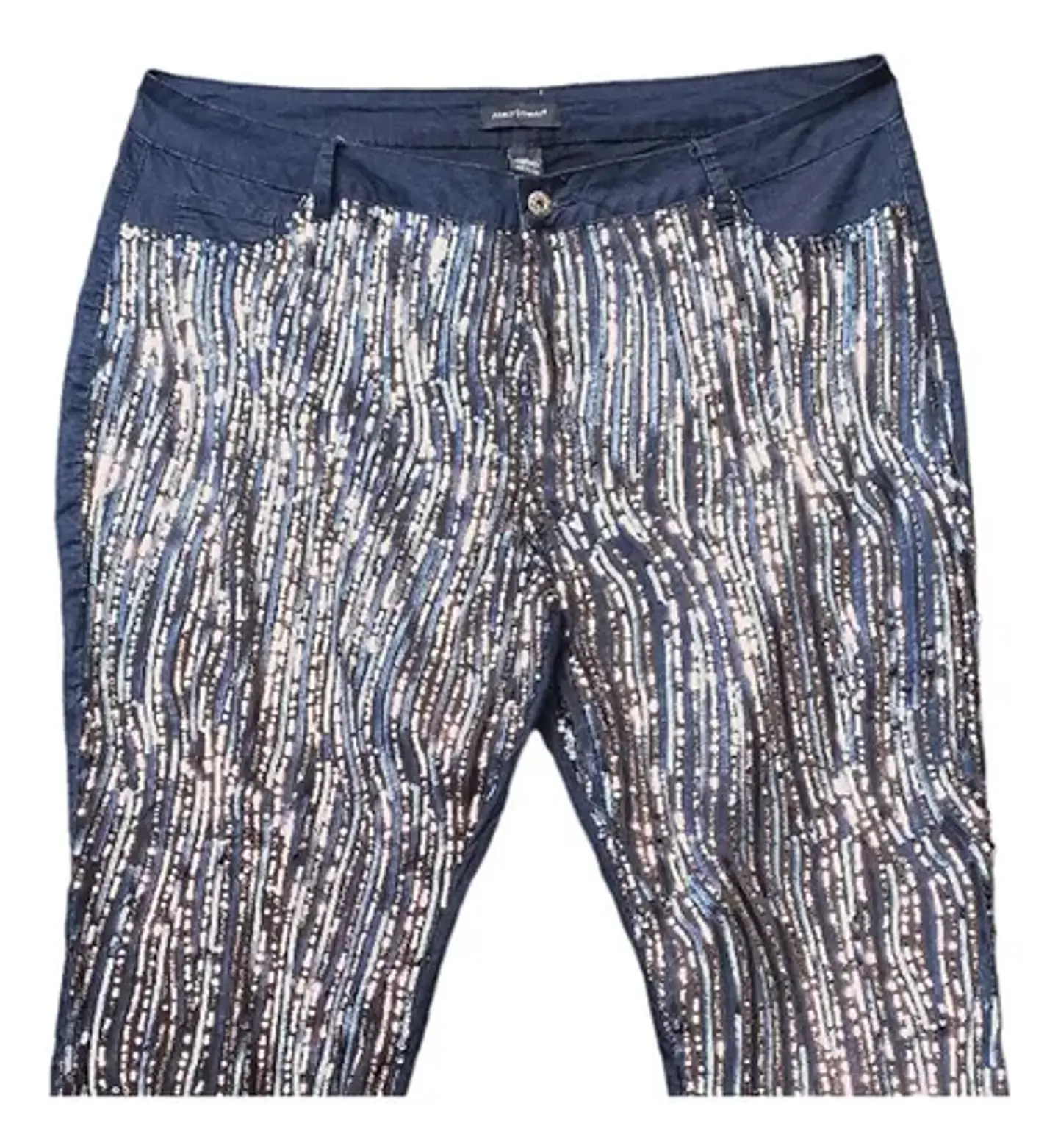 Pantalones Frontal De Lentejuelas Talla Grande 5xl /62-64 2
