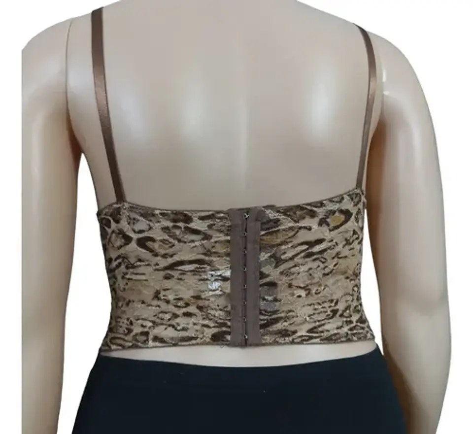 Bustier Tipo Corset Encaje Leopardo Y Cuentas Talla L - Xl 6