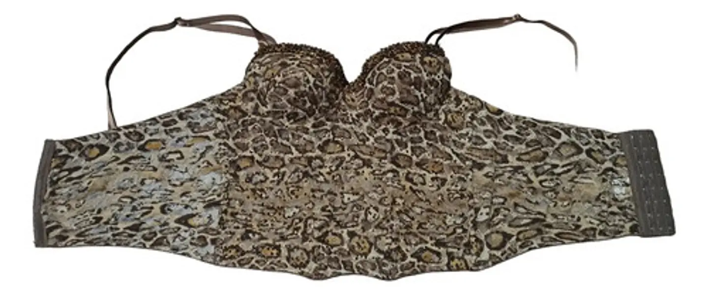 Bustier Tipo Corset Encaje Leopardo Y Cuentas Talla L - Xl 7