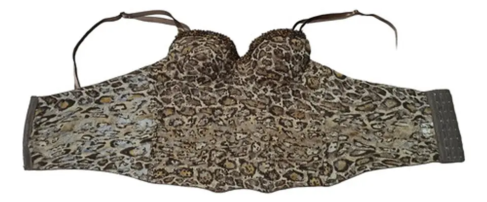 Bustier Tipo Corset Encaje Leopardo Y Cuentas Talla L - Xl 7