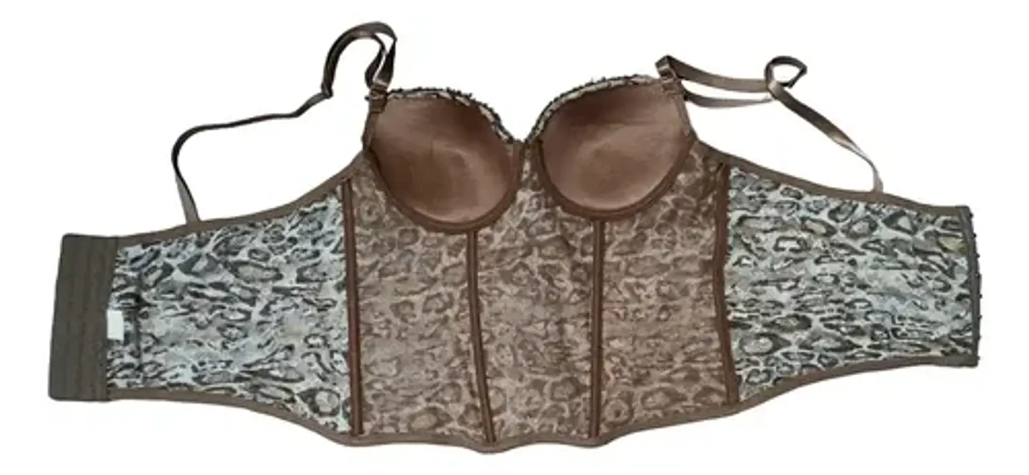 Bustier Tipo Corset Encaje Leopardo Y Cuentas Talla L - Xl 8