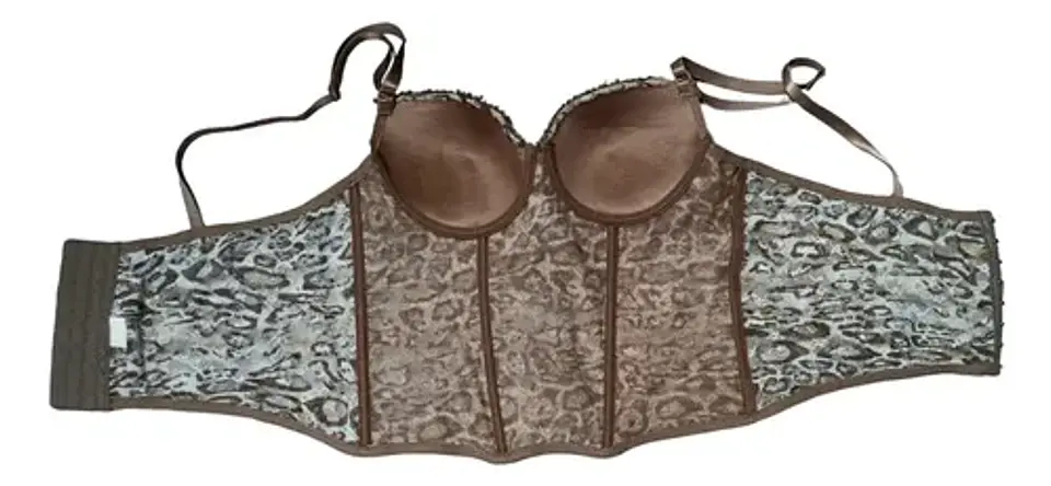 Bustier Tipo Corset Encaje Leopardo Y Cuentas Talla L - Xl 8