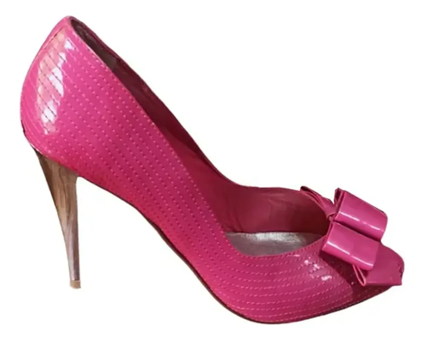 Zapato Tacón Alto Punta Abierta Con Lazo Barbie 37.5 - 38 2