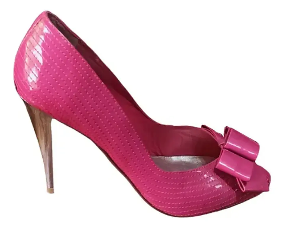 Zapato Tacón Alto Punta Abierta Con Lazo Barbie 37.5 - 38 2
