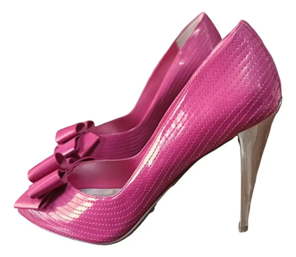 Zapato Tacón Alto Punta Abierta Con Lazo Barbie 37.5 - 38 4