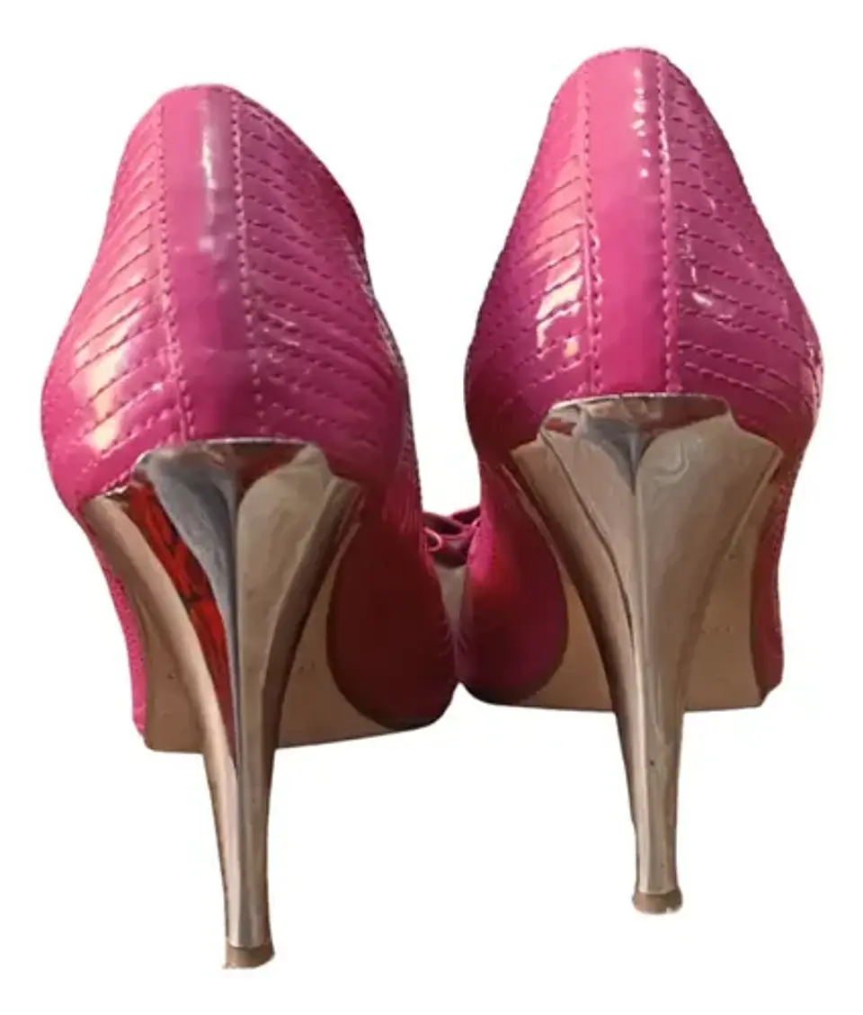 Zapato Tacón Alto Punta Abierta Con Lazo Barbie 37.5 - 38 6
