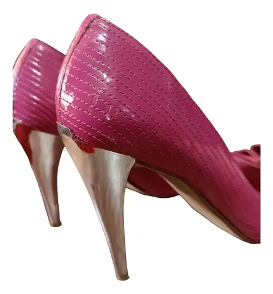Zapato Tacón Alto Punta Abierta Con Lazo Barbie 37.5 - 38 9