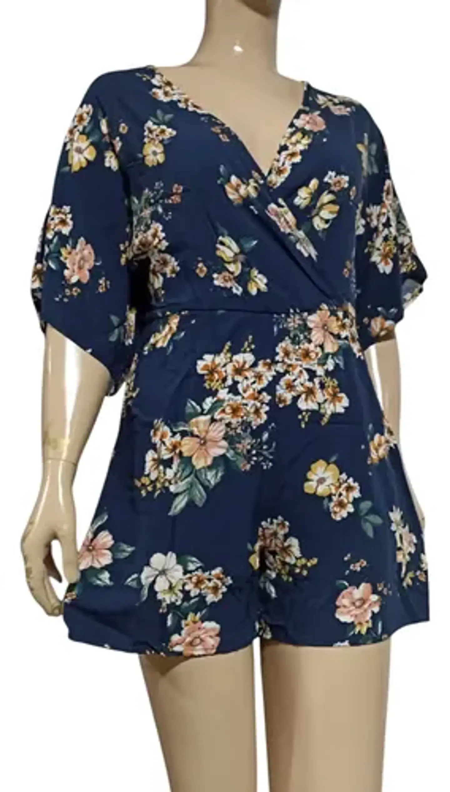 Enterito Corto Manga Kimono Floral Warehouse One Talla M 3