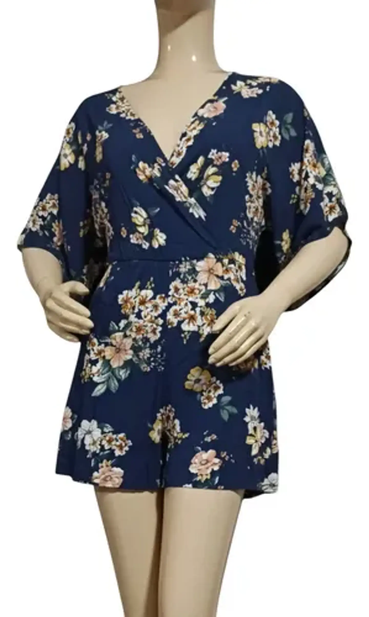 Enterito Corto Manga Kimono Floral Warehouse One Talla M 4