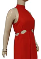 Vestido Rojo De Fiesta - Noche  Con Aberturas Y Cuello Alto - Miniatura 4