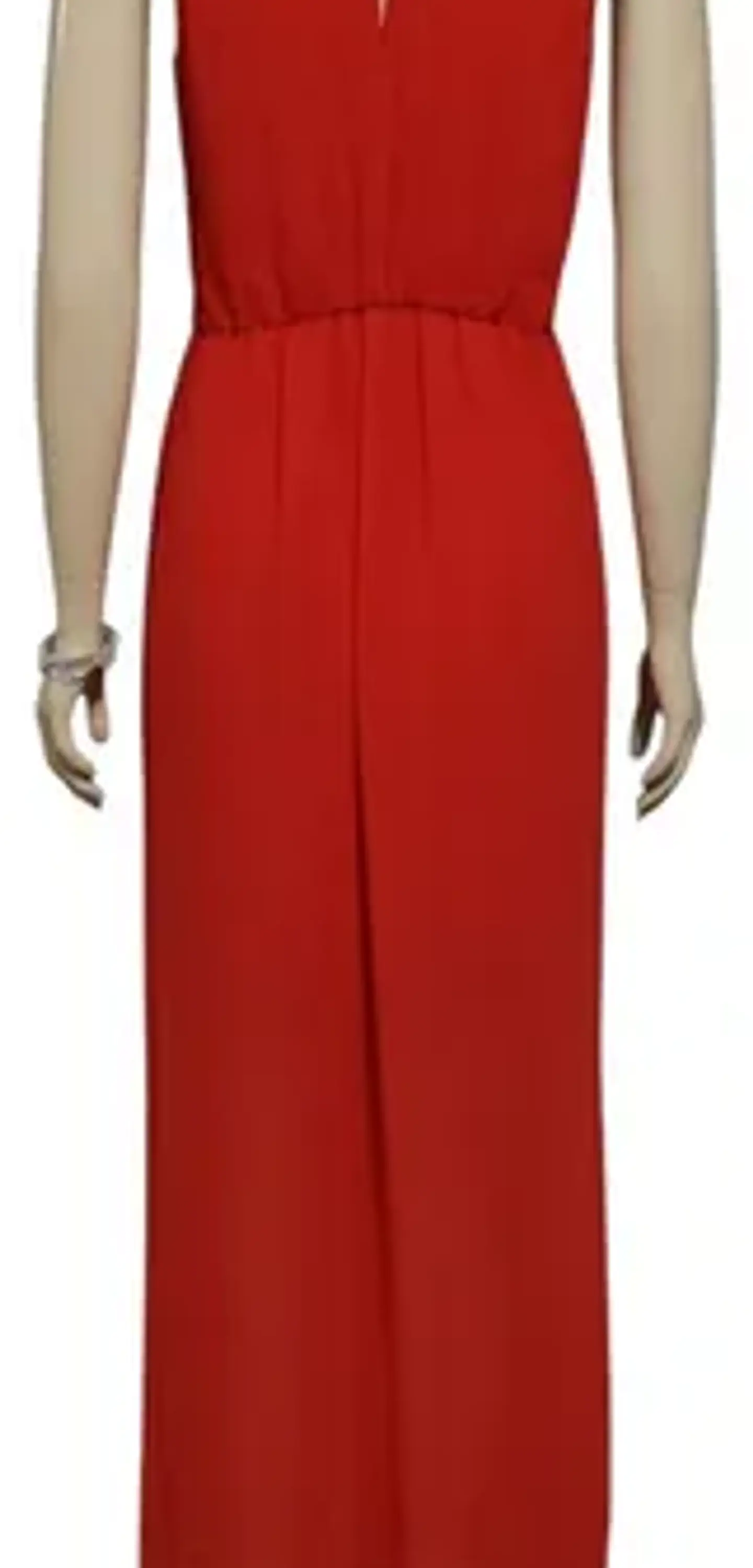 Vestido Rojo De Fiesta - Noche  Con Aberturas Y Cuello Alto 5