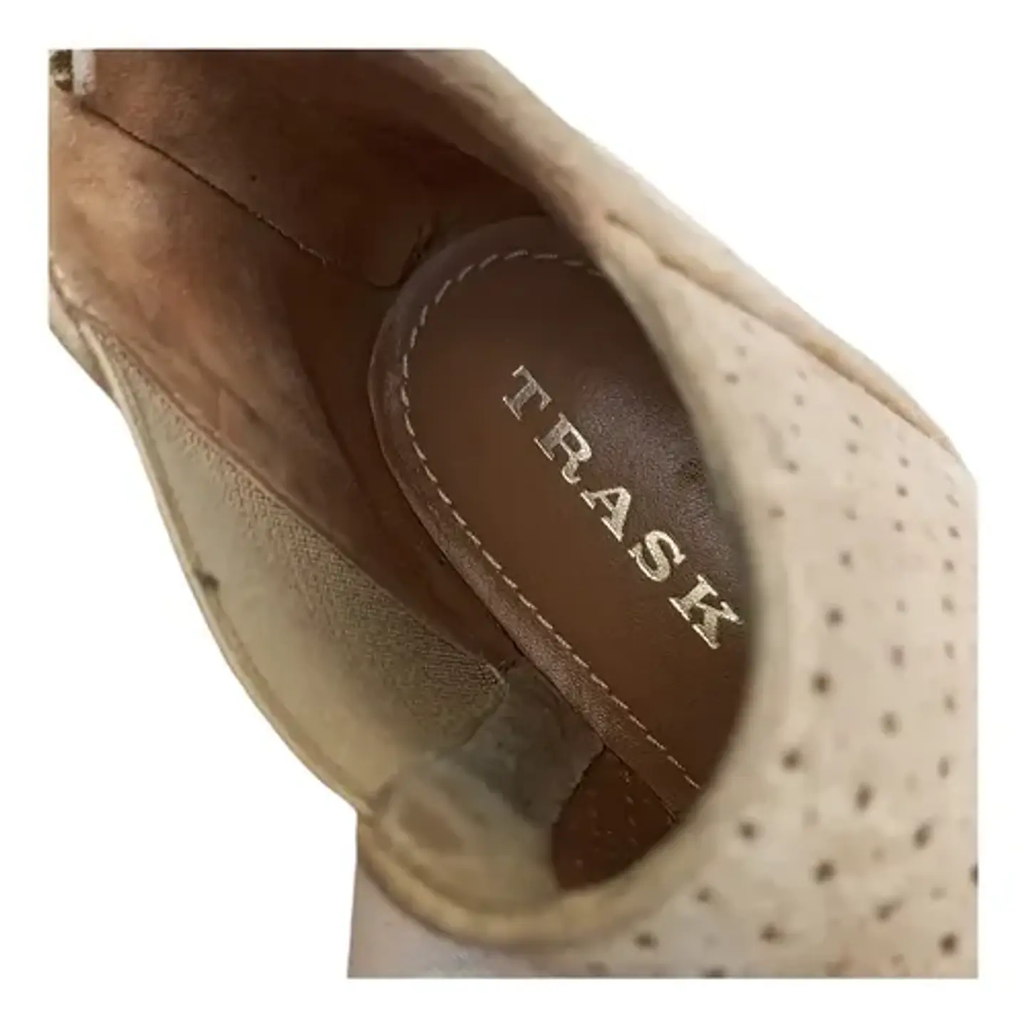 Botín Perforado Trask Modelo Tisha Cuero Genuino - Talla 37 8