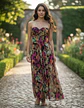 Maxi Vestido Floral Strapless Mujer Talla M - Miniatura 1