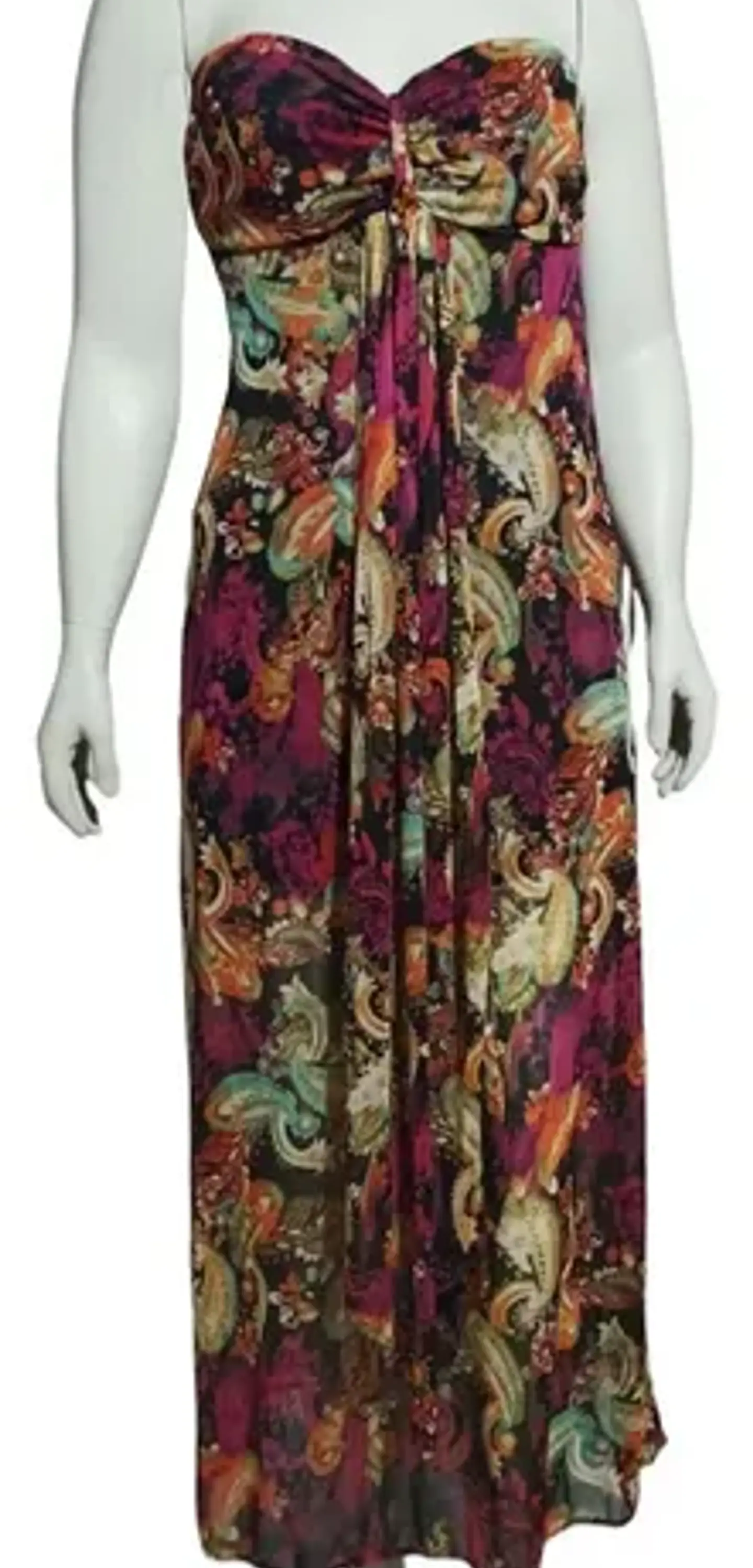Maxi Vestido Floral Strapless Mujer Talla M 4