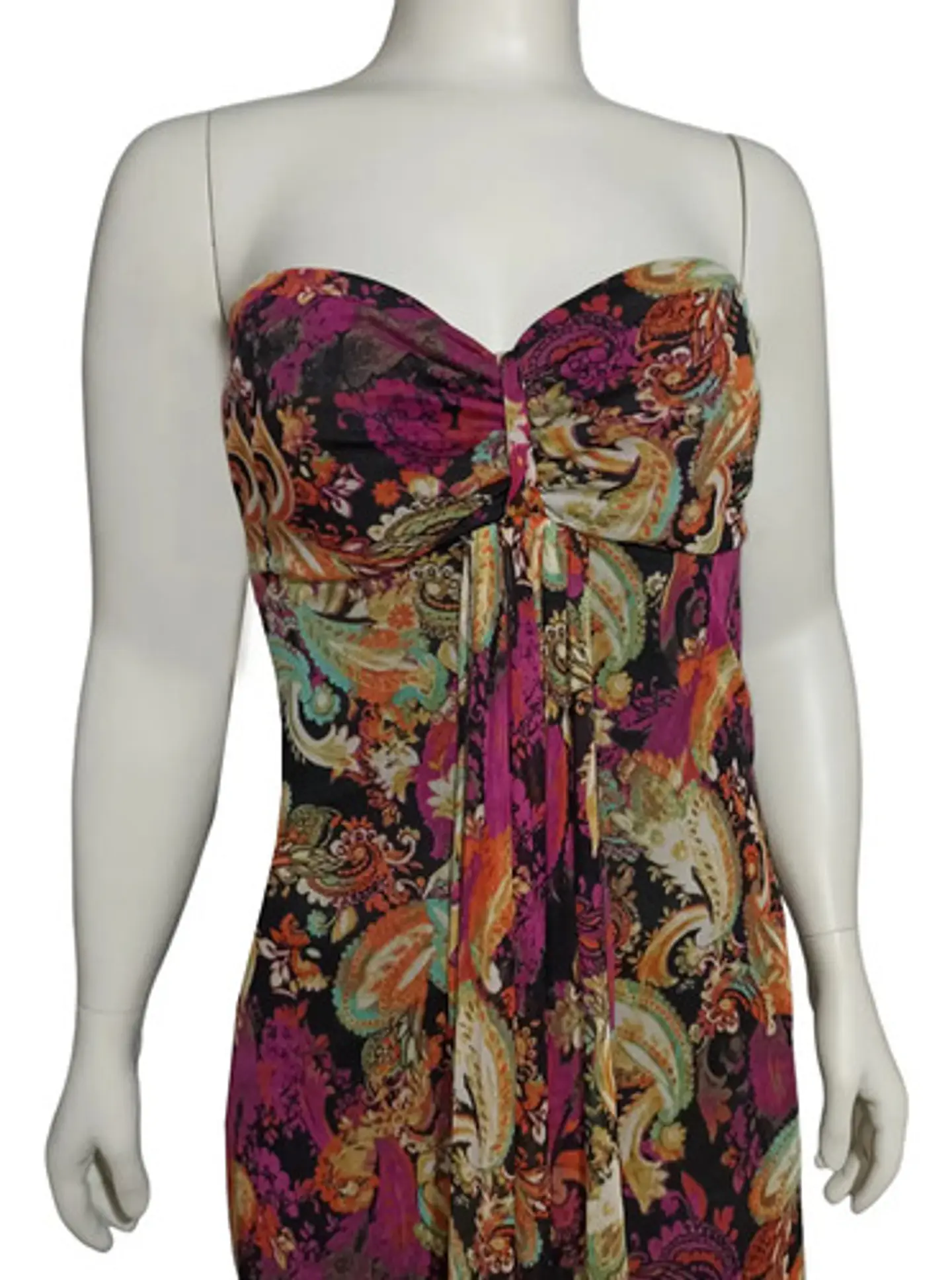 Maxi Vestido Floral Strapless Mujer Talla M 5