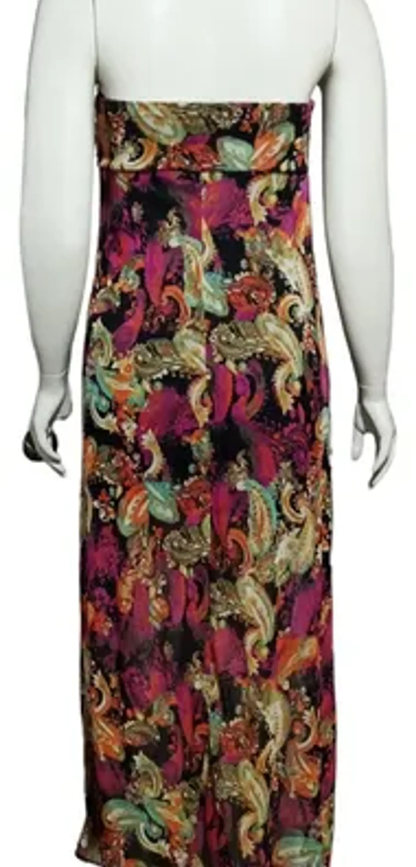 Maxi Vestido Floral Strapless Mujer Talla M 7
