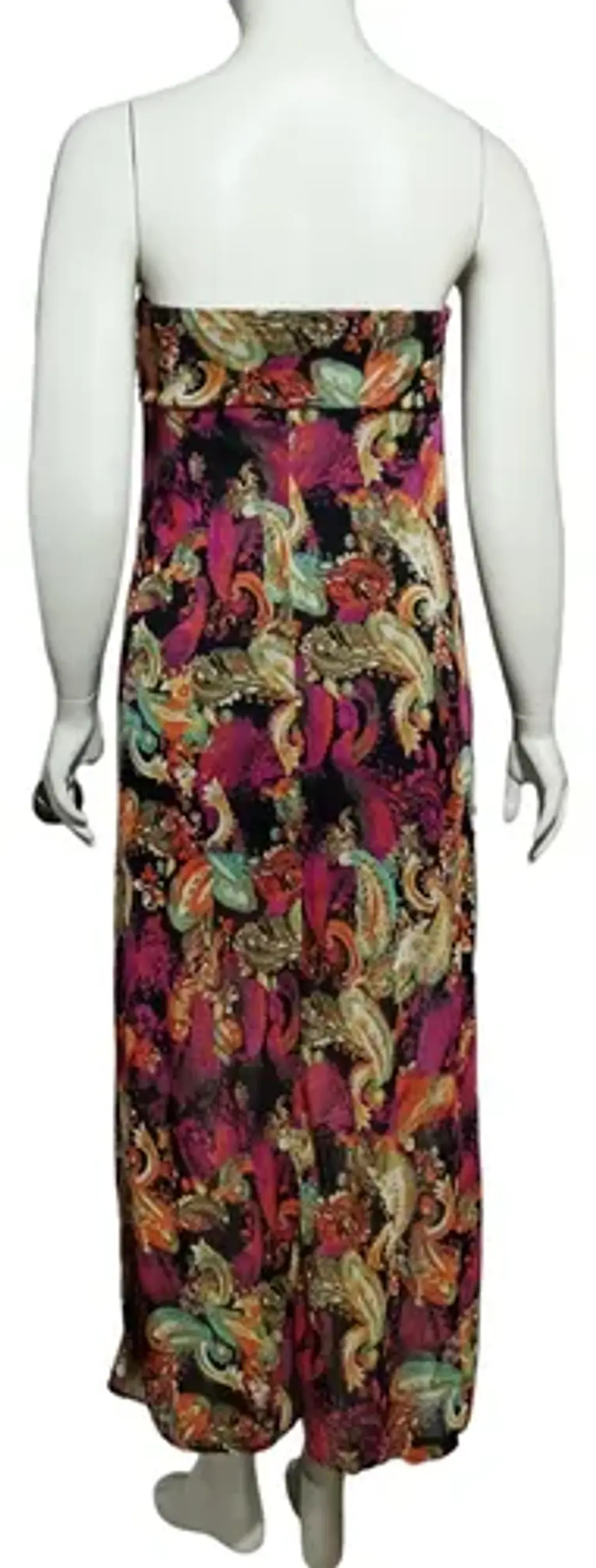 Maxi Vestido Floral Strapless Mujer Talla M 7