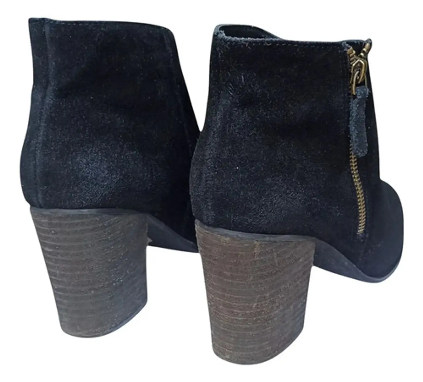 Botin Importado Ecote De Cuero Gamuza Negro - Talla 38 6