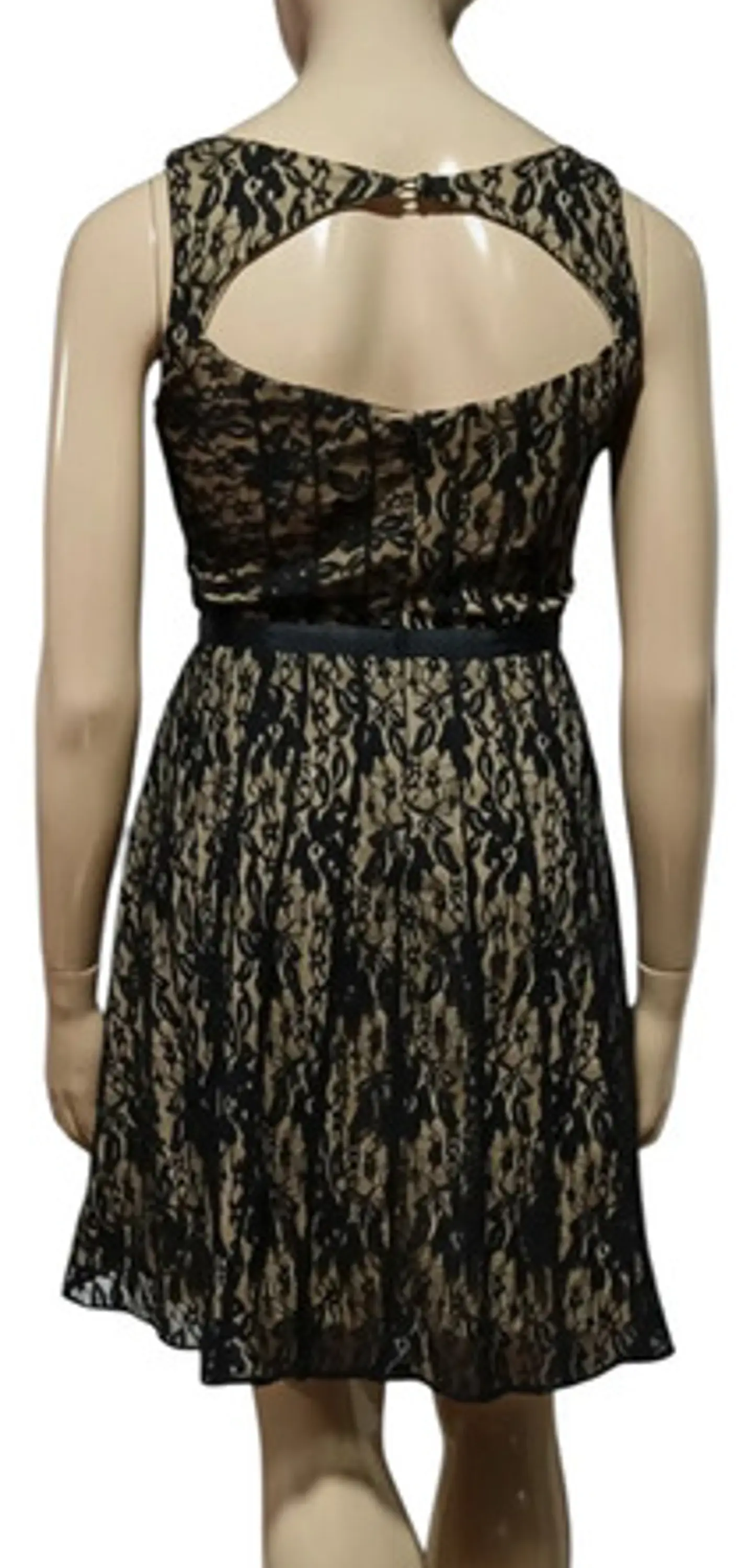 Vestido De Fiesta De Encaje Negro Importado Jessica Talla L 5