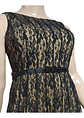 Vestido De Fiesta De Encaje Negro Importado Jessica Talla L - Miniatura 6