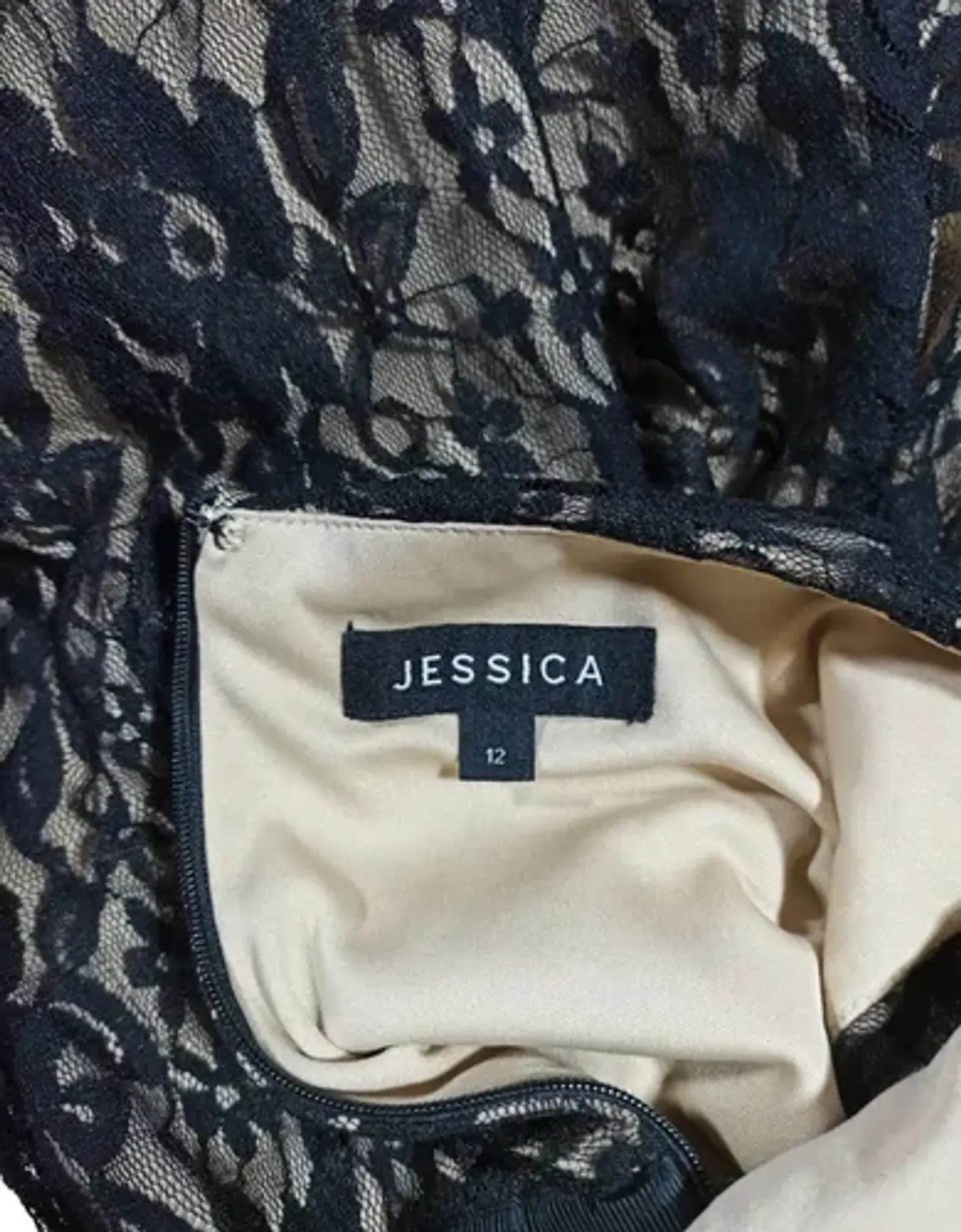 Vestido De Fiesta De Encaje Negro Importado Jessica Talla L 7