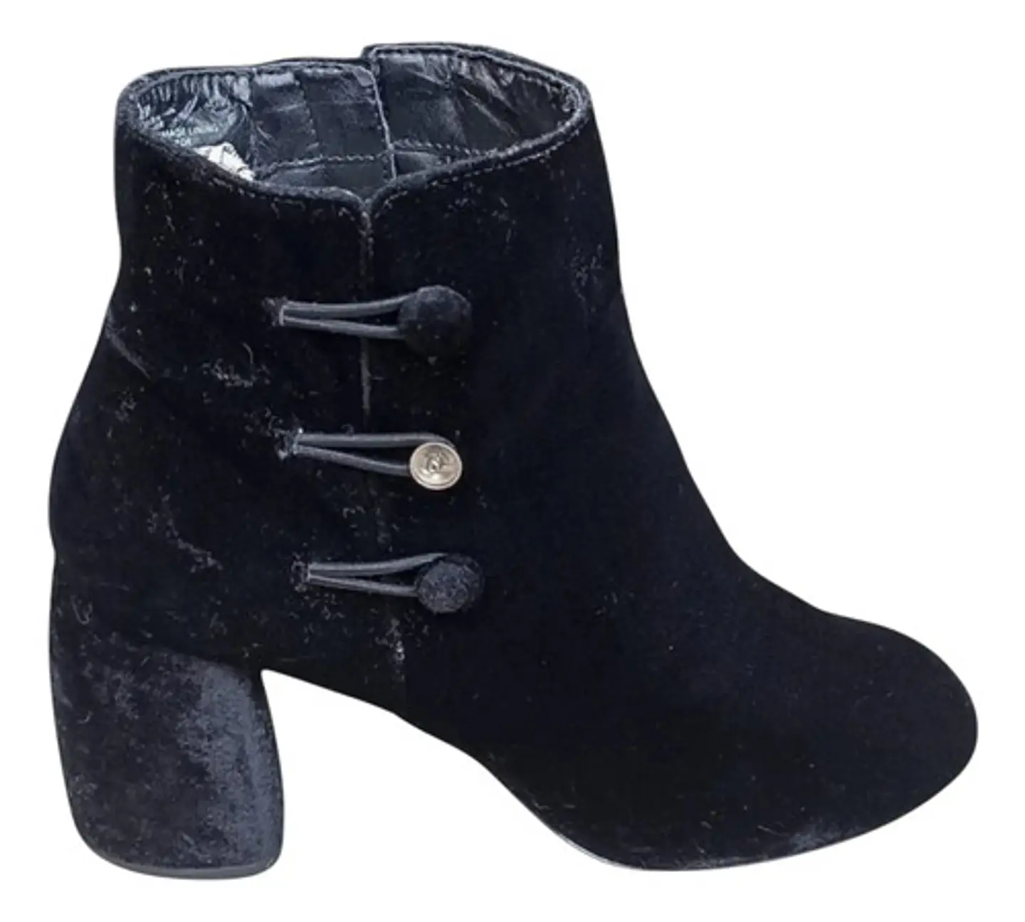 Botín Nine West Khraine de Terciopelo Negro  - Talla 37.5 2