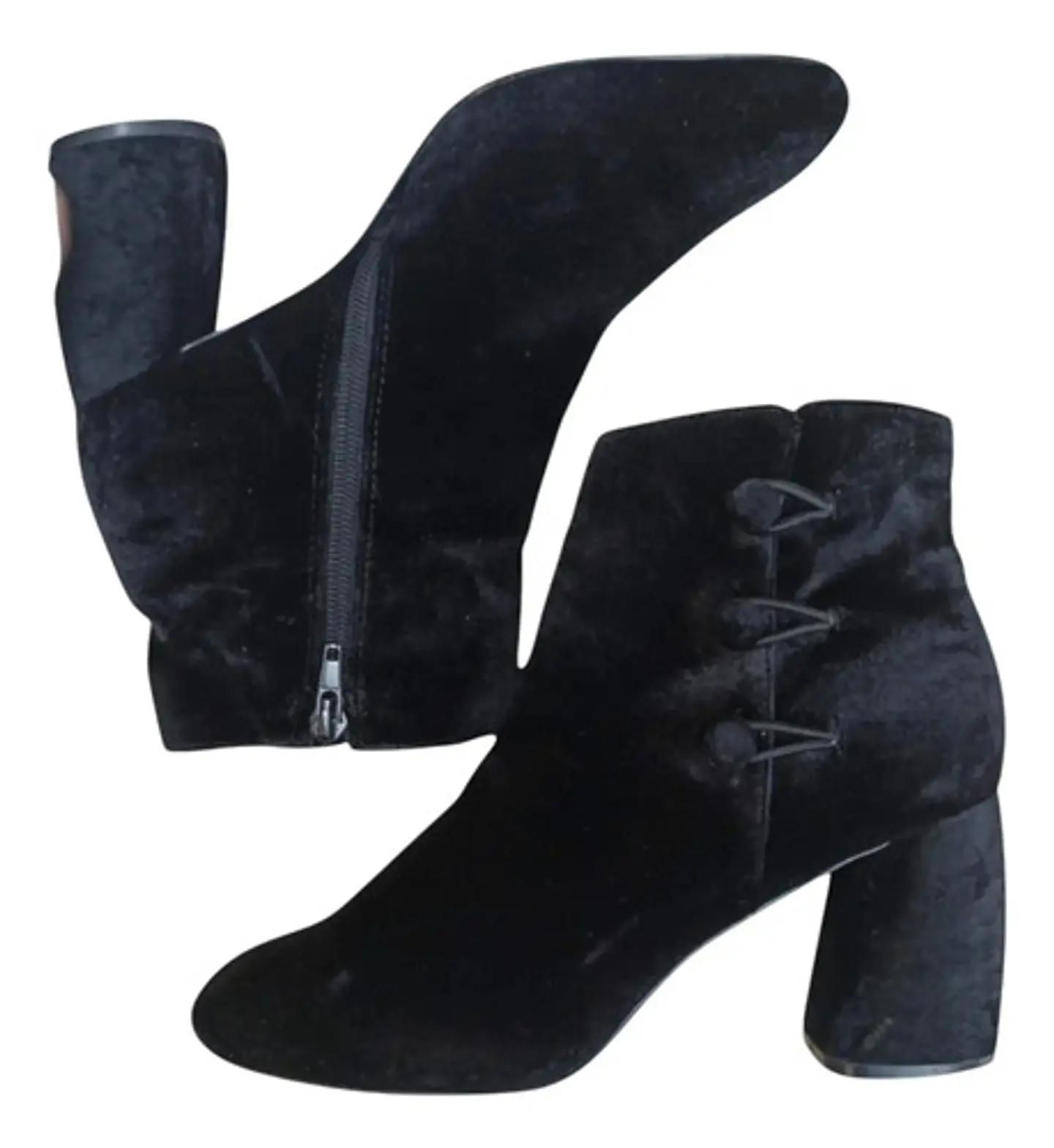Botín Nine West Khraine de Terciopelo Negro  - Talla 37.5 3