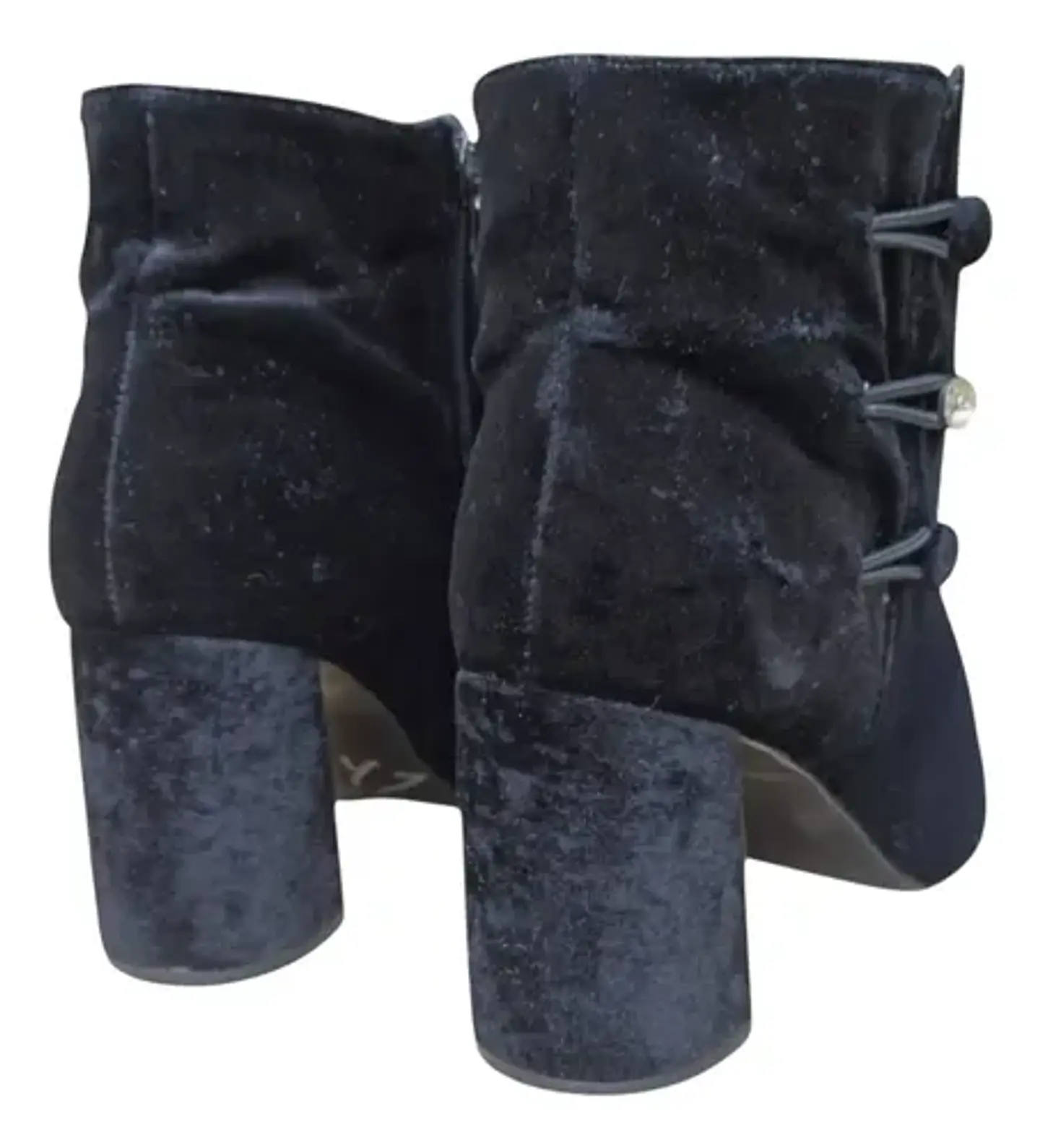Botín Nine West Khraine de Terciopelo Negro  - Talla 37.5 7
