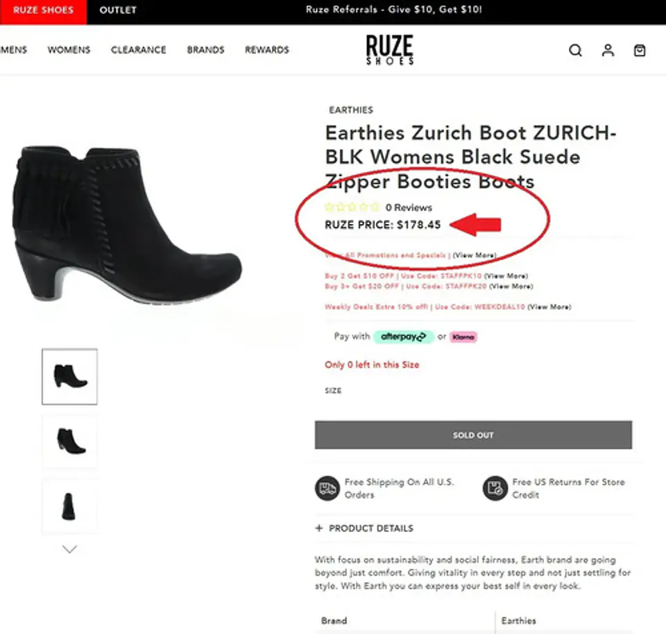 Botín Earthies Cuero Gamuza Y Flecos Talla 36.5 - Sin Uso 10