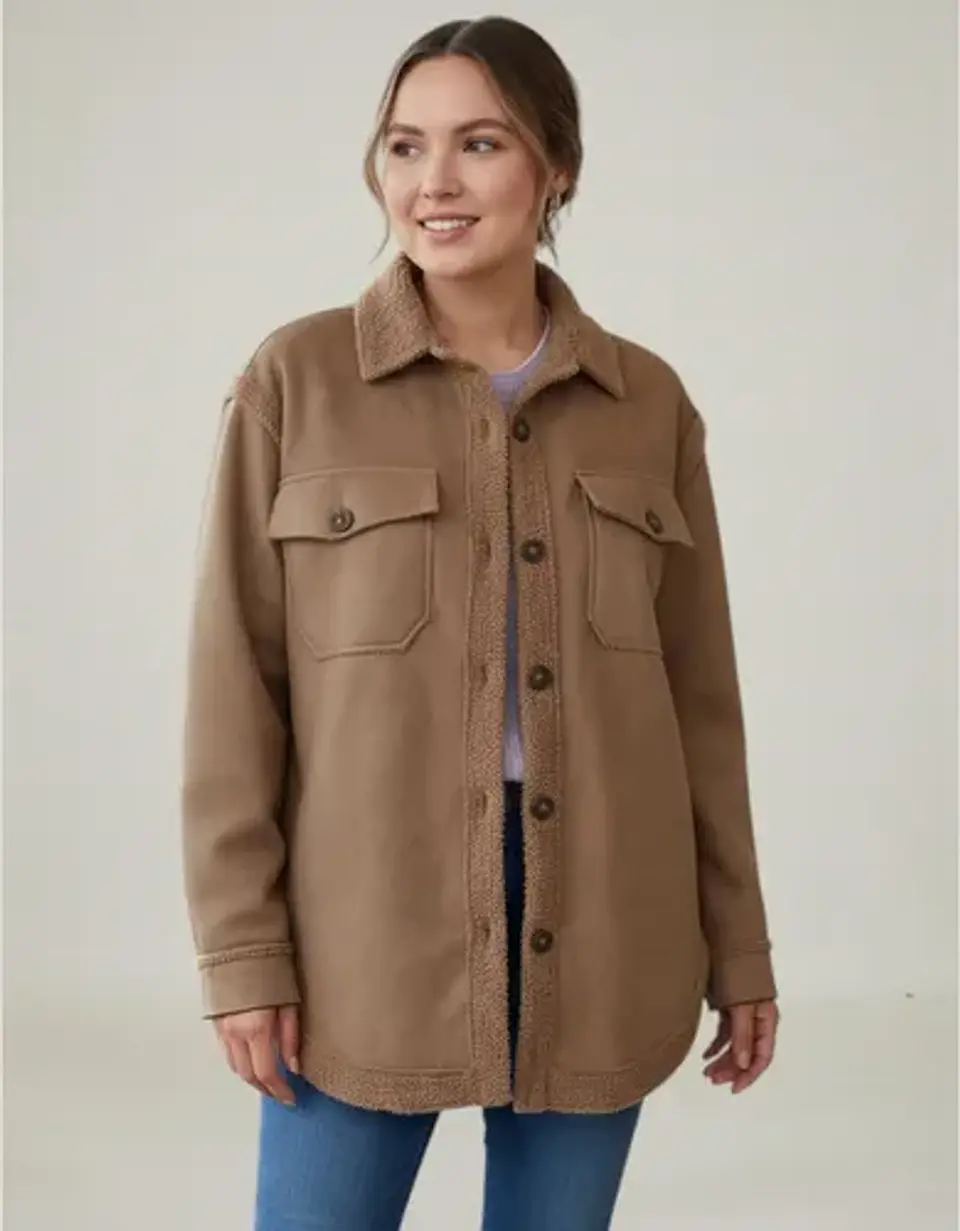 Chaqueta Tipo Camisa Forrada Maurices Talla M Oversize (M a XL) 1