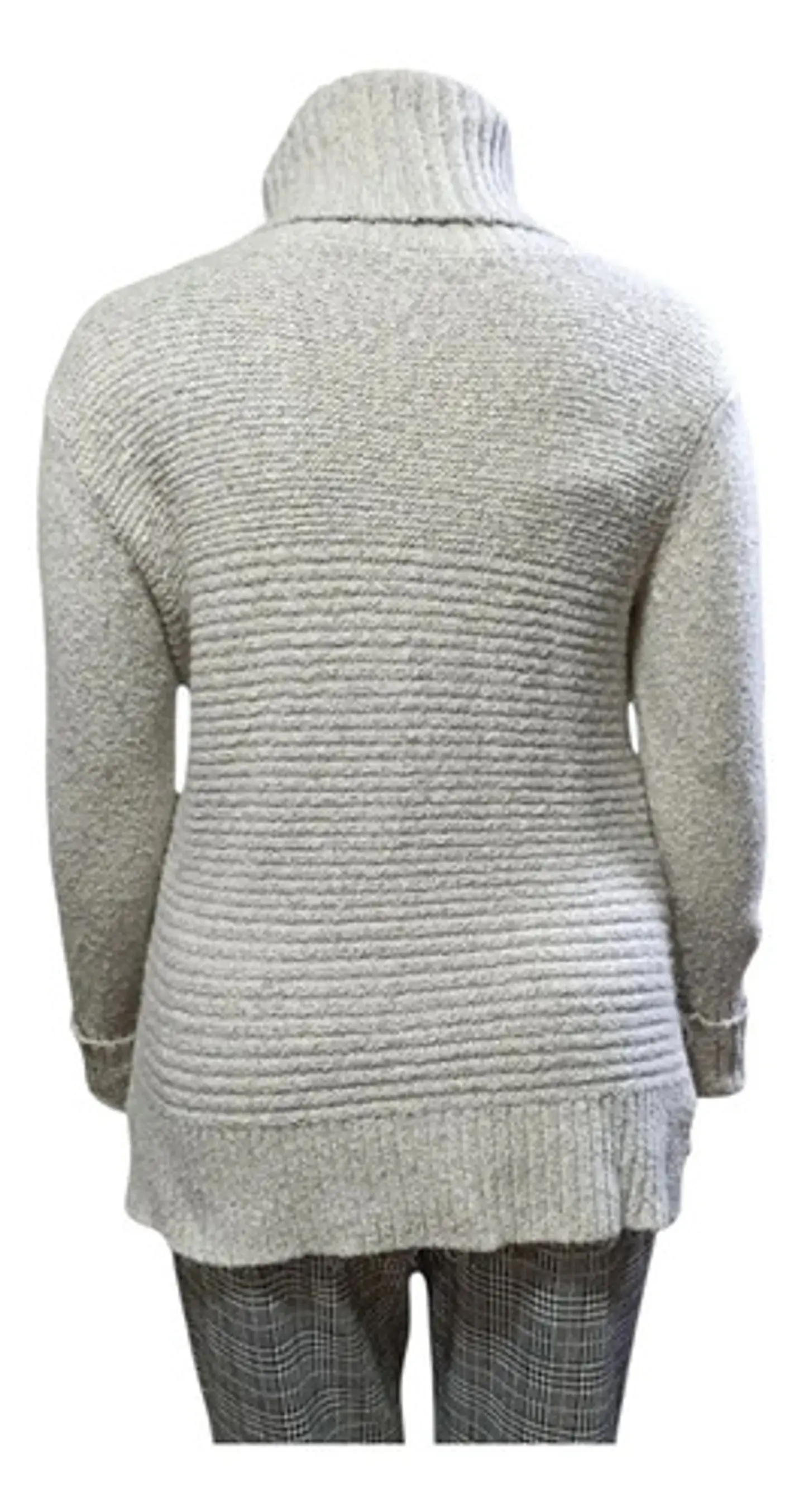 Sweater De Cuello Alto Vera Wang Gris Con Brillos - Talla L 4