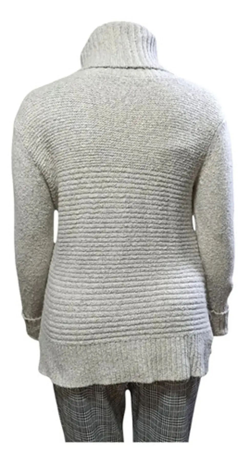 Sweater De Cuello Alto Vera Wang Gris Con Brillos - Talla L 4