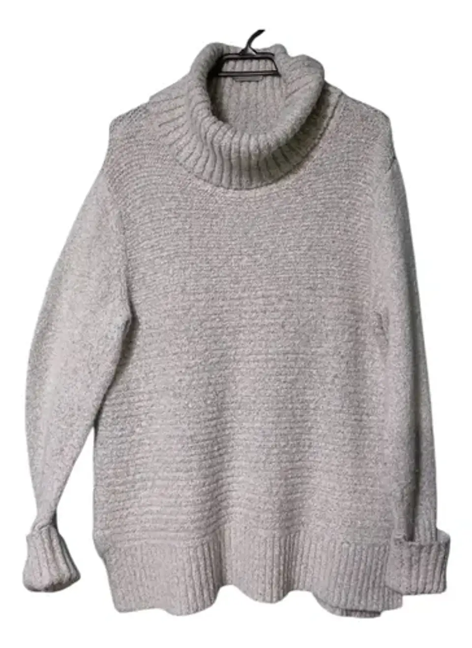 Sweater De Cuello Alto Vera Wang Gris Con Brillos - Talla L 5
