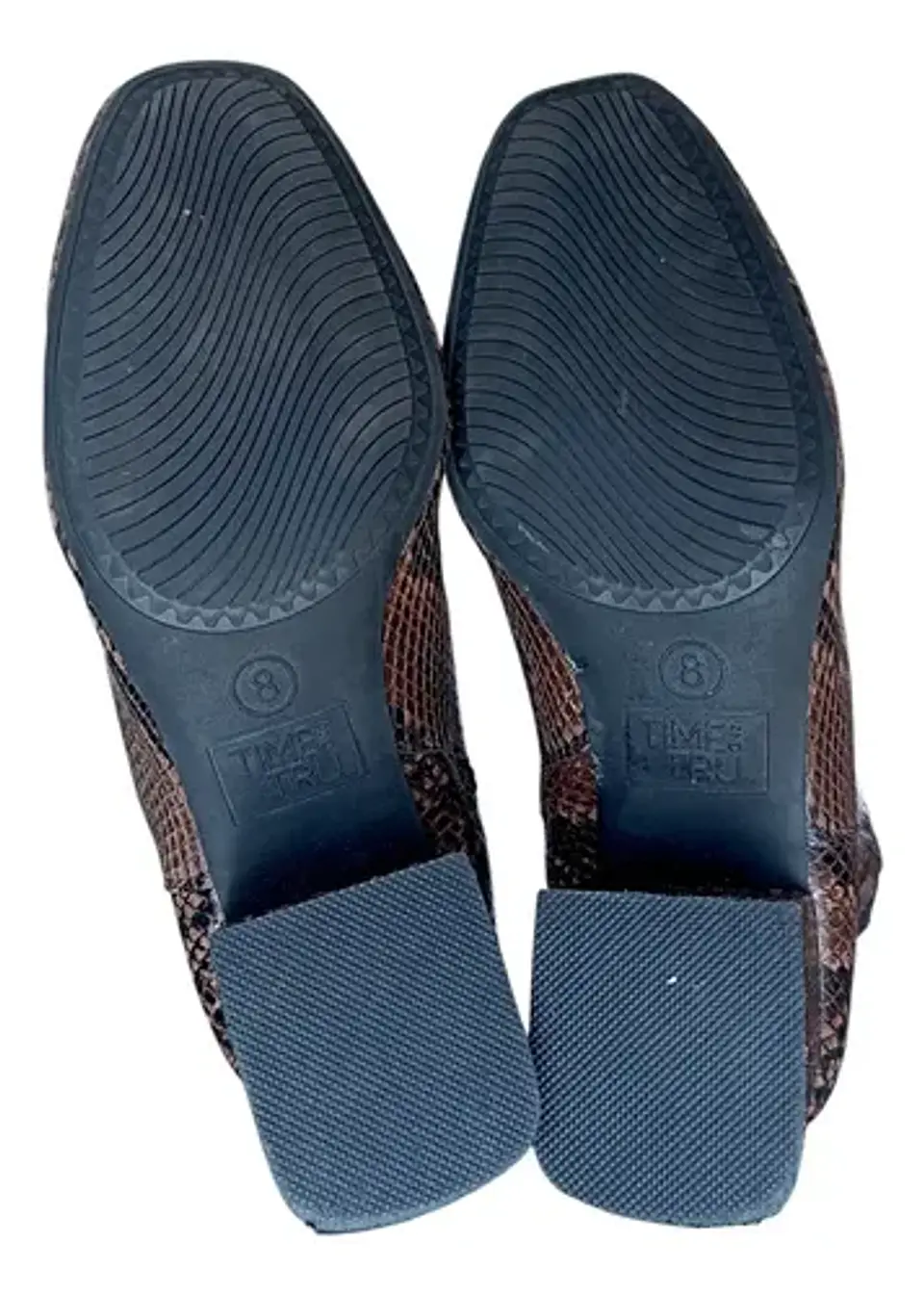 Botín Cuero Piton Con Punta Y Tacón Cuadrado - Talla 38 8