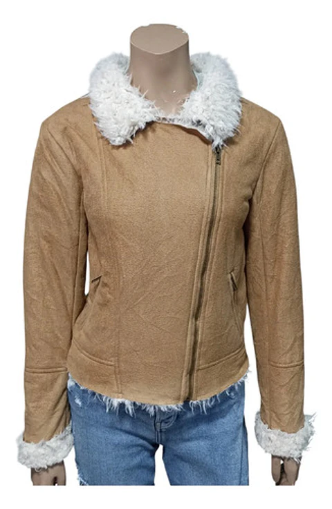 Chaqueta Biker Gamuza Y Piel Sintética Love Tree - Talla S