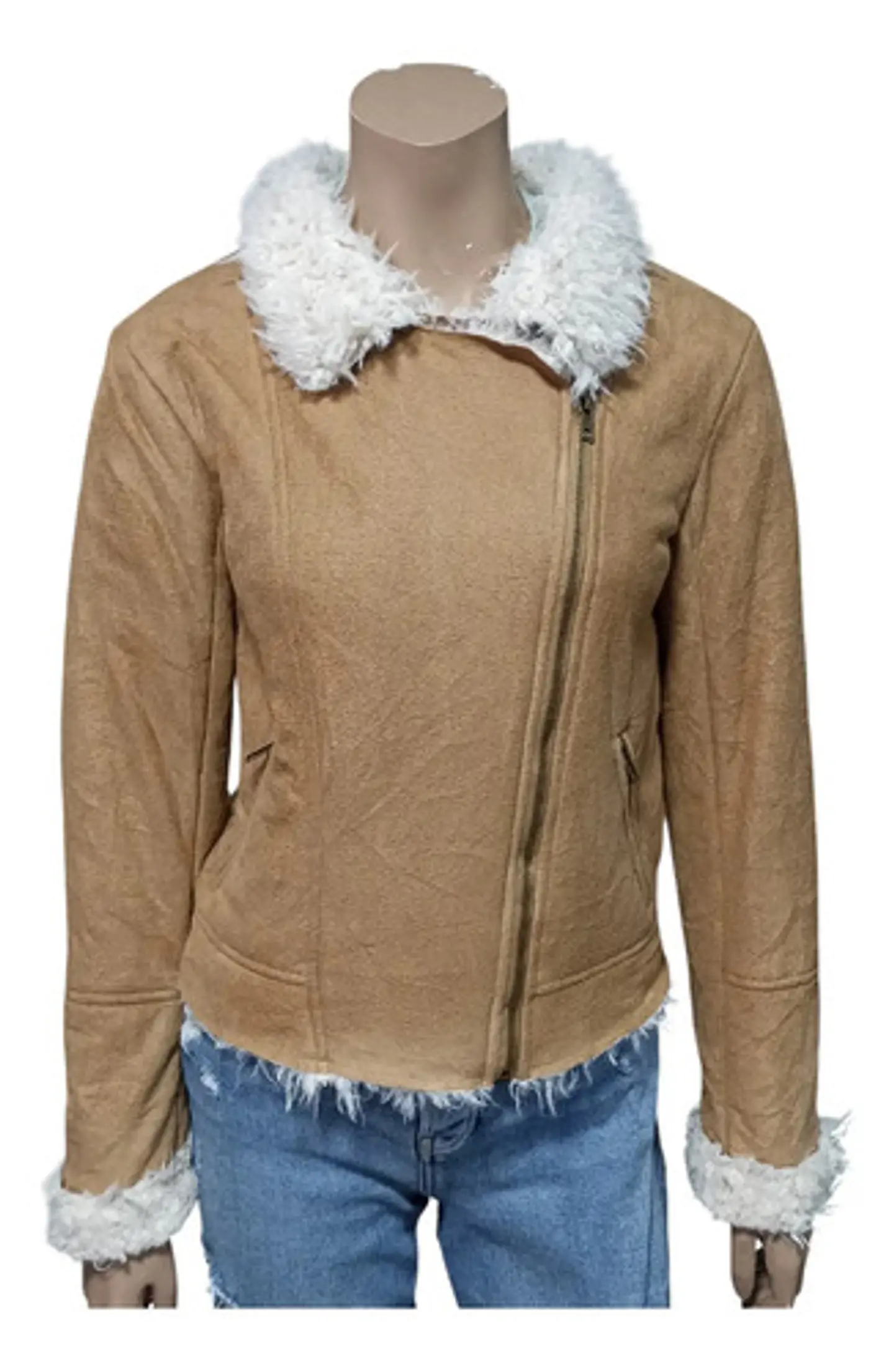 Chaqueta Biker Gamuza Y Piel Sintética Love Tree - Talla S 1