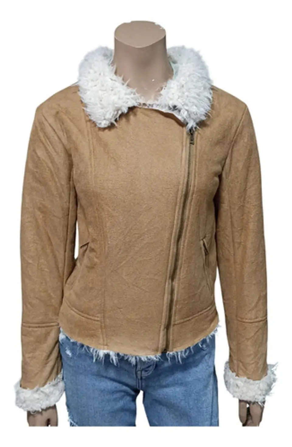 Chaqueta Biker Gamuza Y Piel Sintética Love Tree - Talla S 1