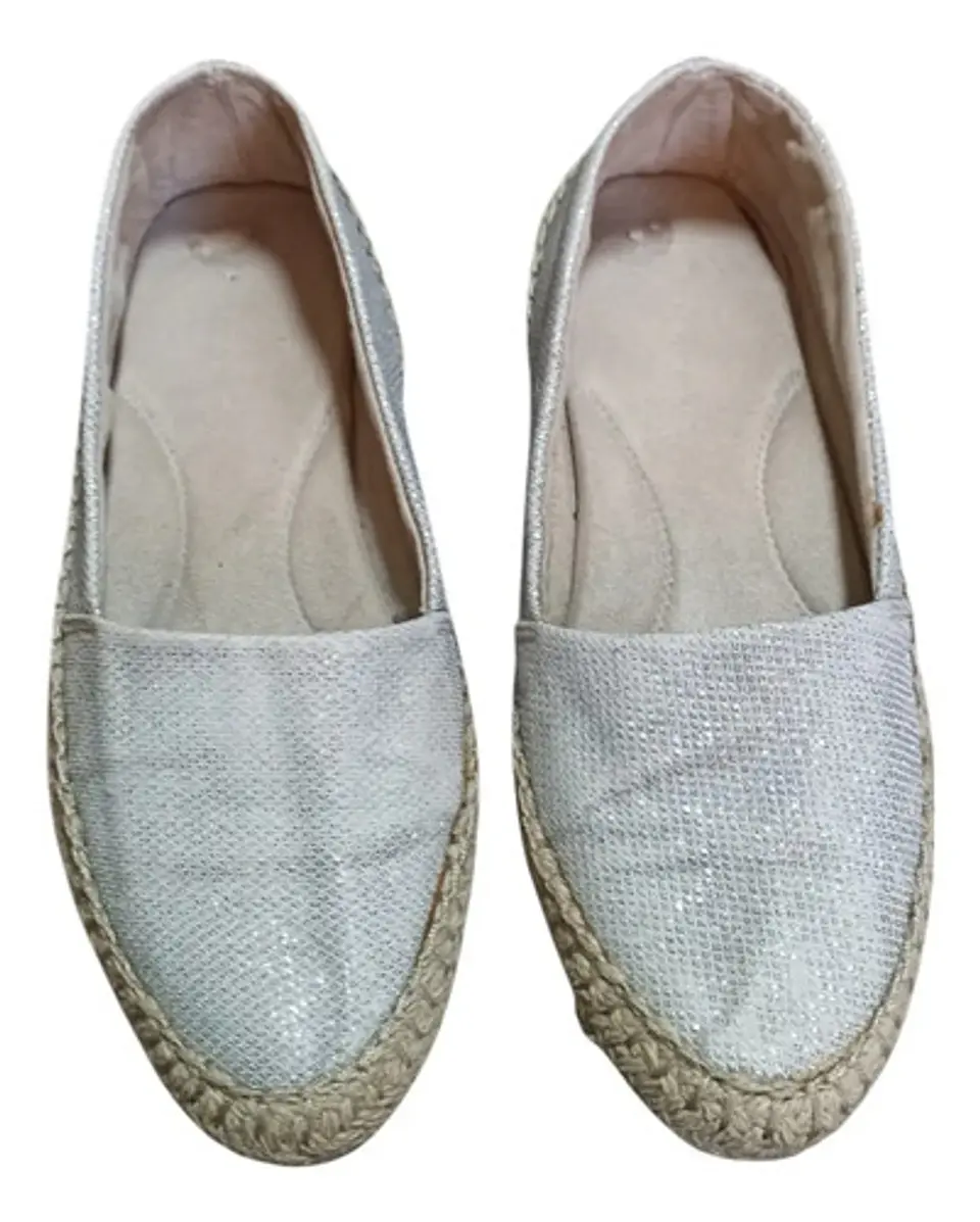 Alpargata Marca Aerosoles Textil Plateado Brillante Talla 38 4