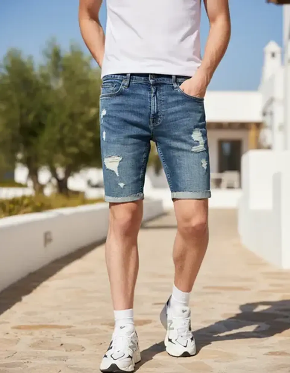 Short De Mezclilla Hollister Epic Flex - Hombre Talla 40 1