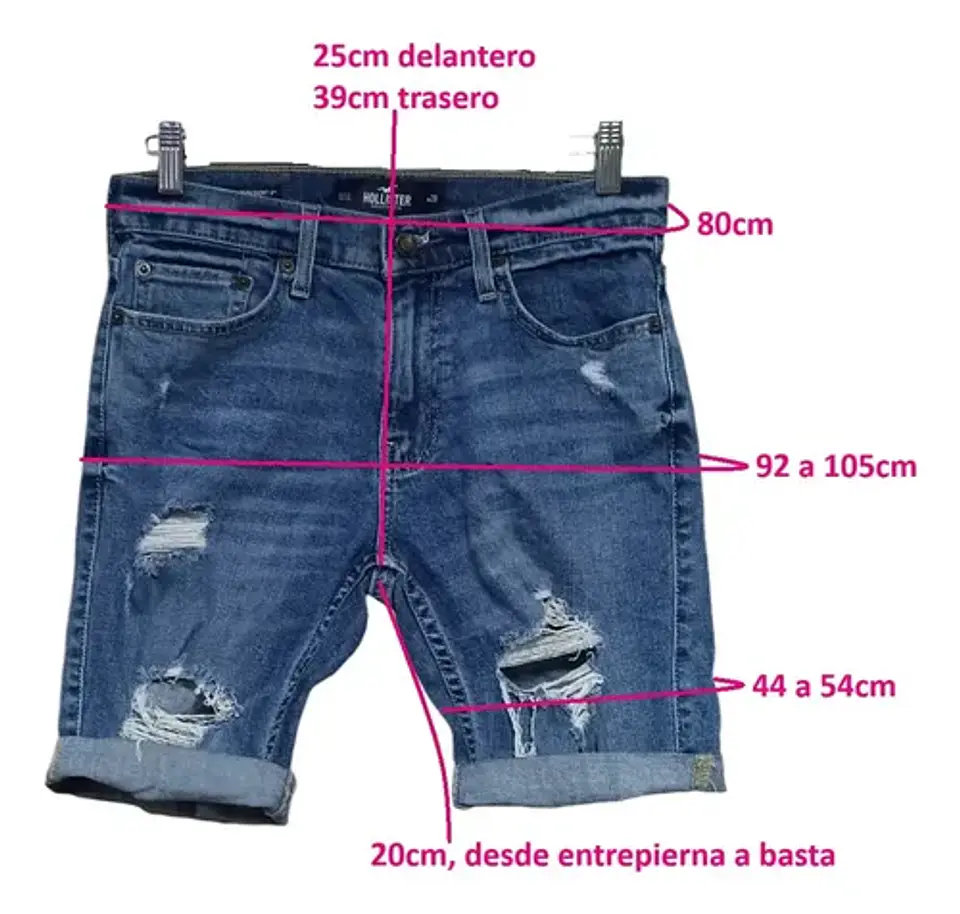 Short De Mezclilla Hollister Epic Flex - Hombre Talla 40 5