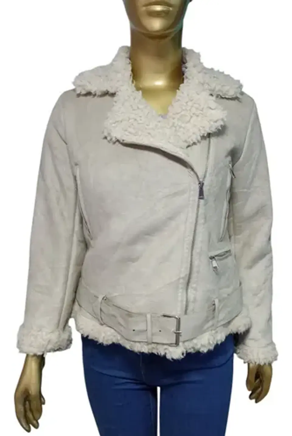Chaqueta Aviadora Gamuza/piel Sintética Primark Talla M - L 2