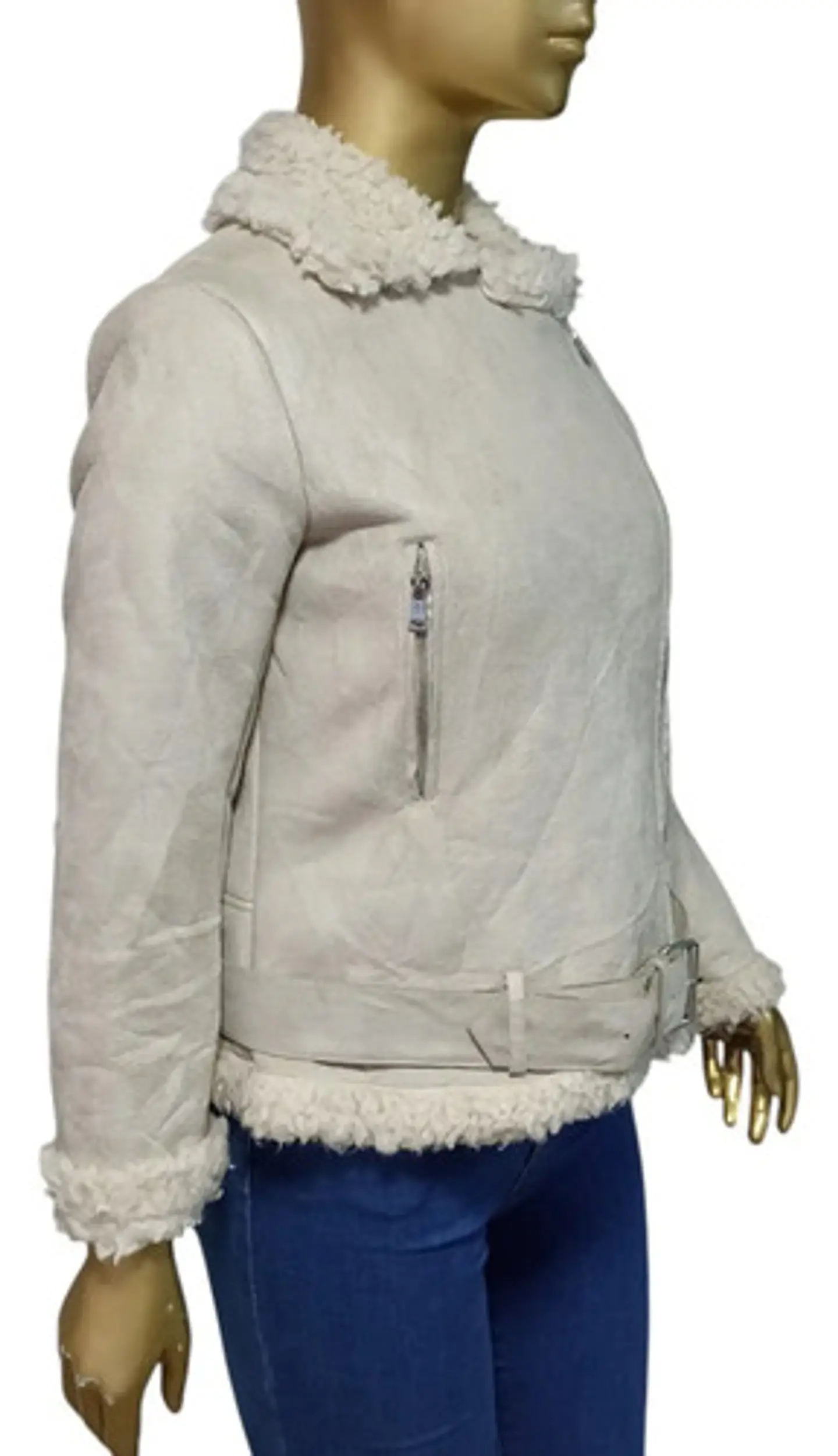 Chaqueta Aviadora Gamuza/piel Sintética Primark Talla M - L 4