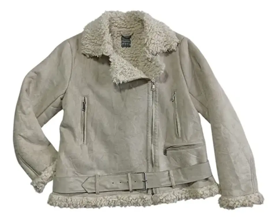 Chaqueta Aviadora Gamuza/piel Sintética Primark Talla M - L 6