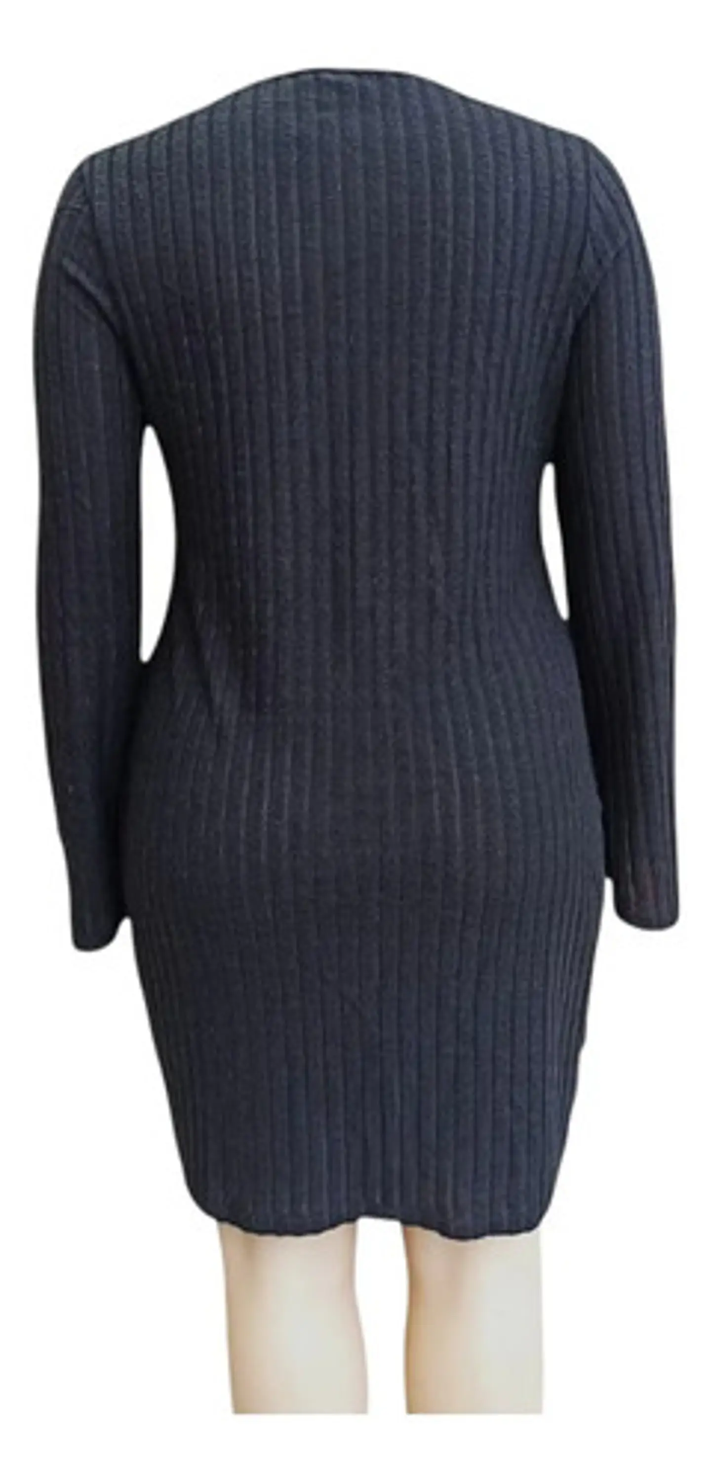 Vestido Ajustado Canalé Manga Larga - Talla Grande 4xl 4